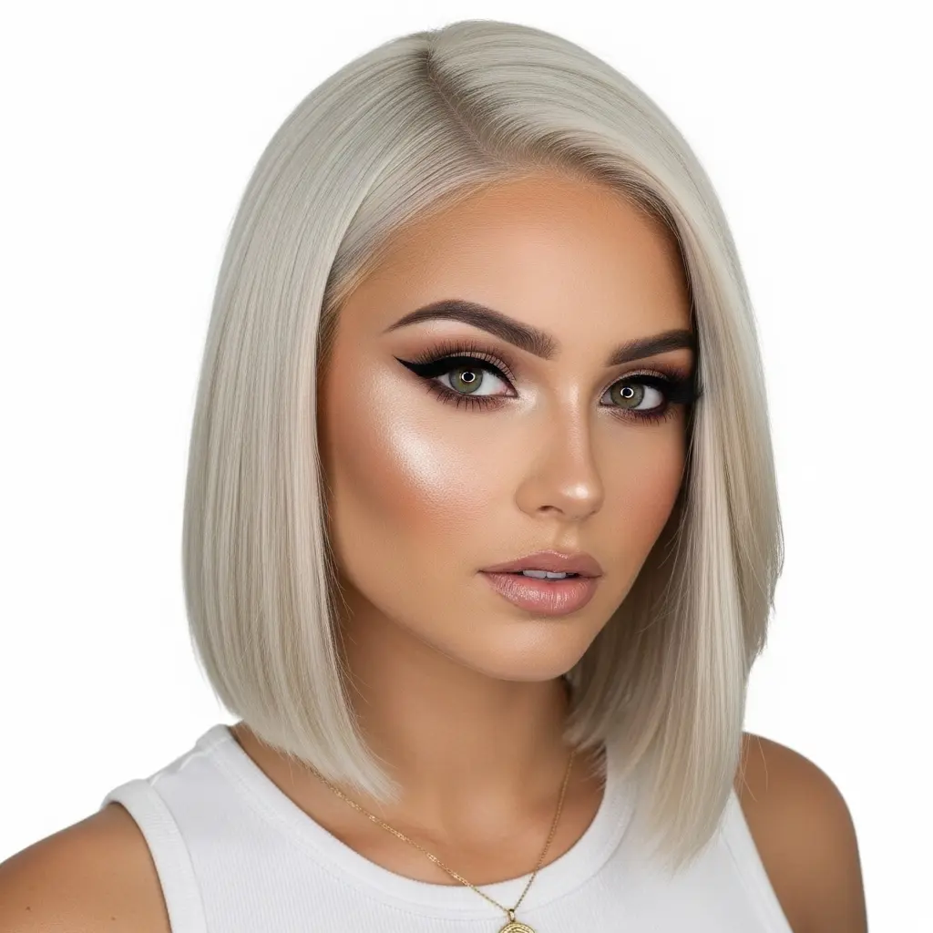 #6 Blonde A-Line Middle Part Bob