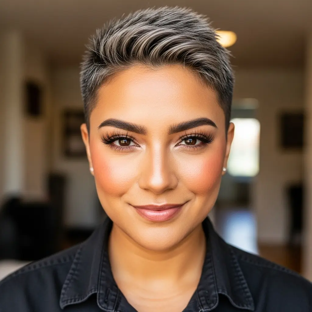 #9 Classic Textured Buzz Cut with Subtle Highlights