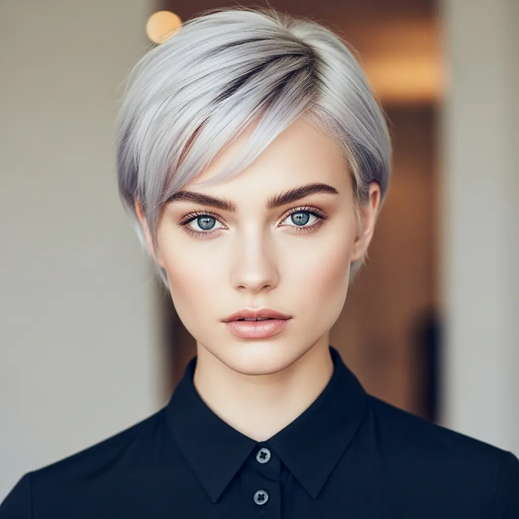 #9 Platinum Pixie with Choppy Ends