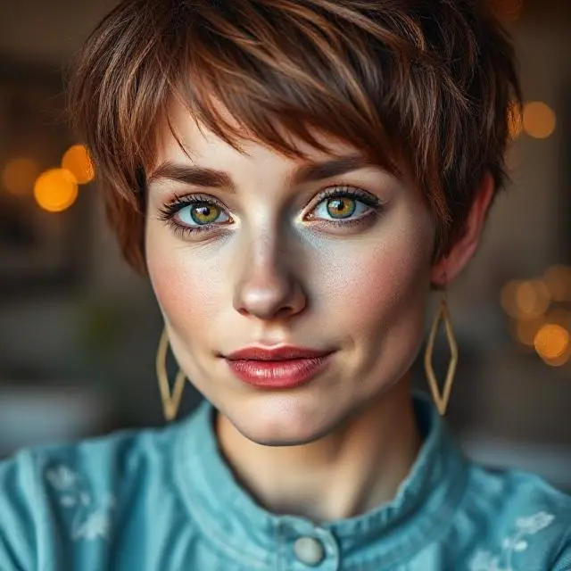 #8 Vibrant Chestnut Textured Wolf Cut with Subtle Highlights