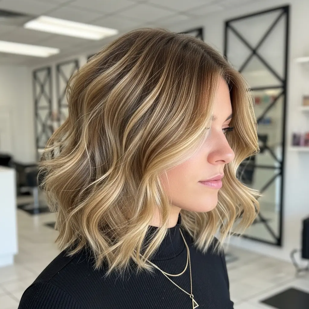 #10 Medium Bob with Textured Layers and Waves