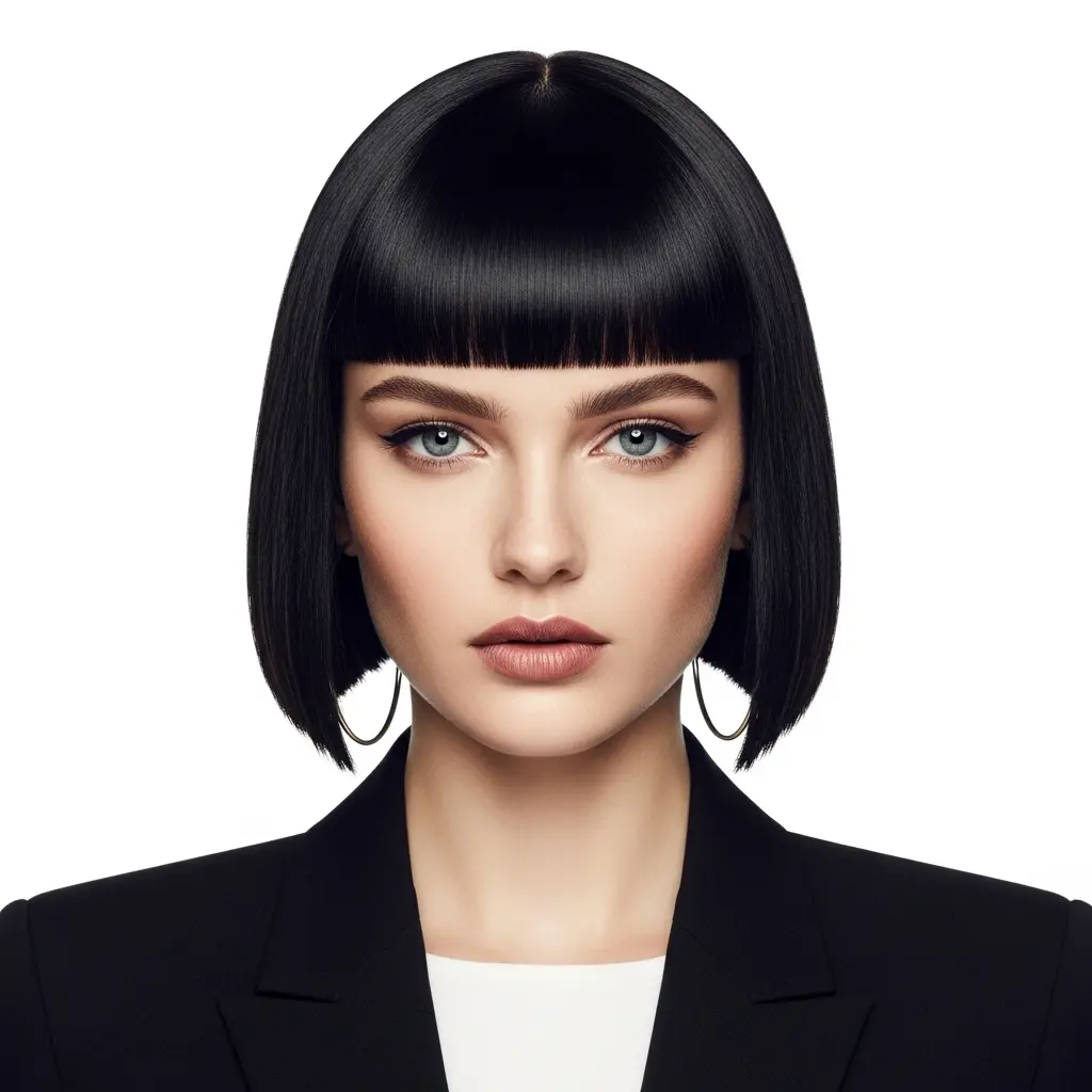 #10 Disconnected One-Length Bob with Full Bangs