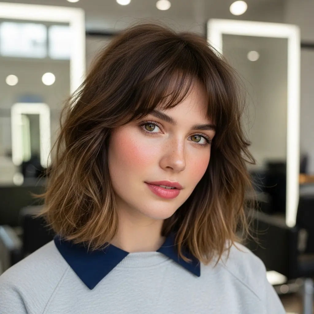 #10 Textured Lob with Wispy Bangs