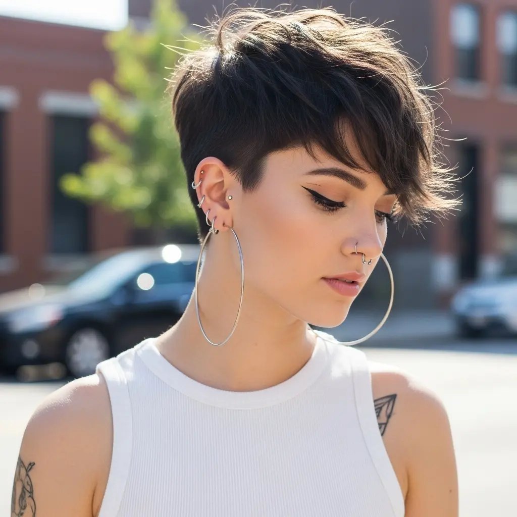 #11 Cool Long Pixie with Bangs for Short Hair