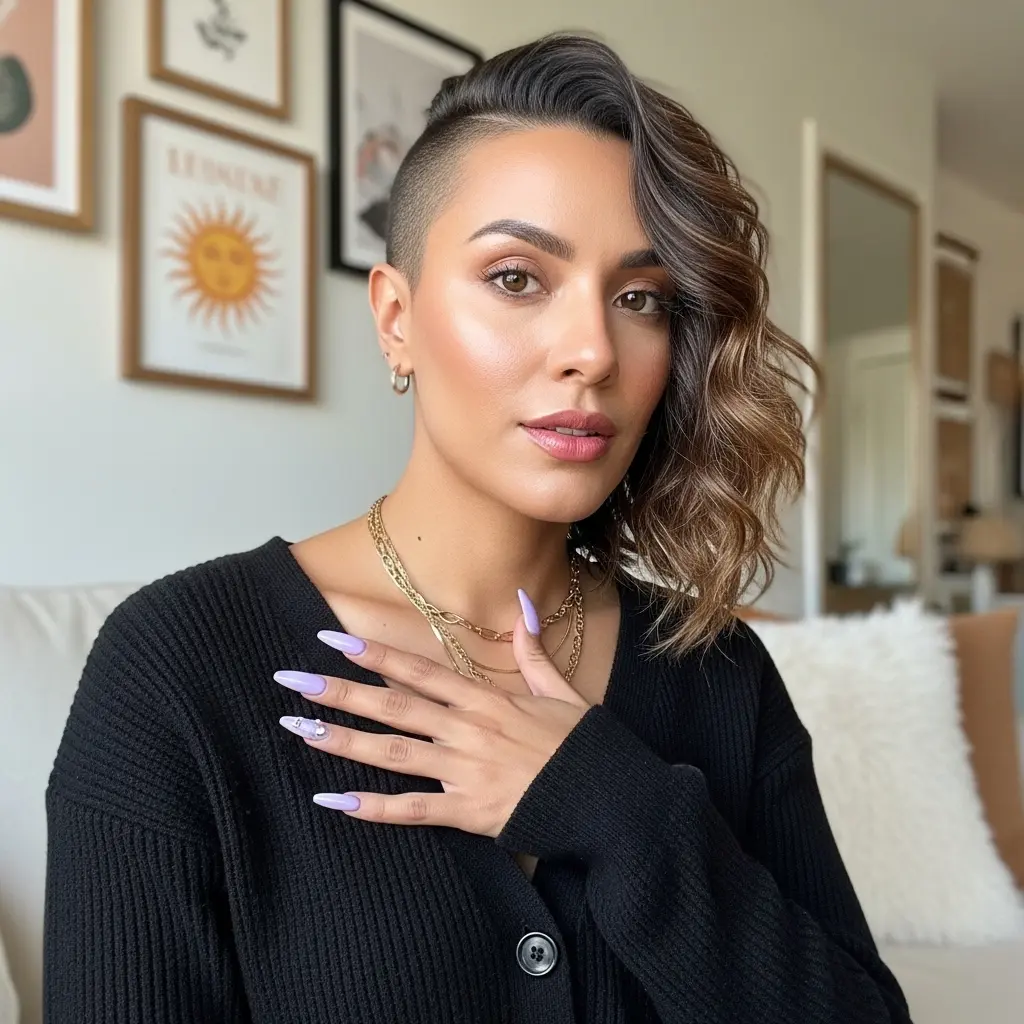 #12 Wispy Asymmetric Cut with a Shaved Side