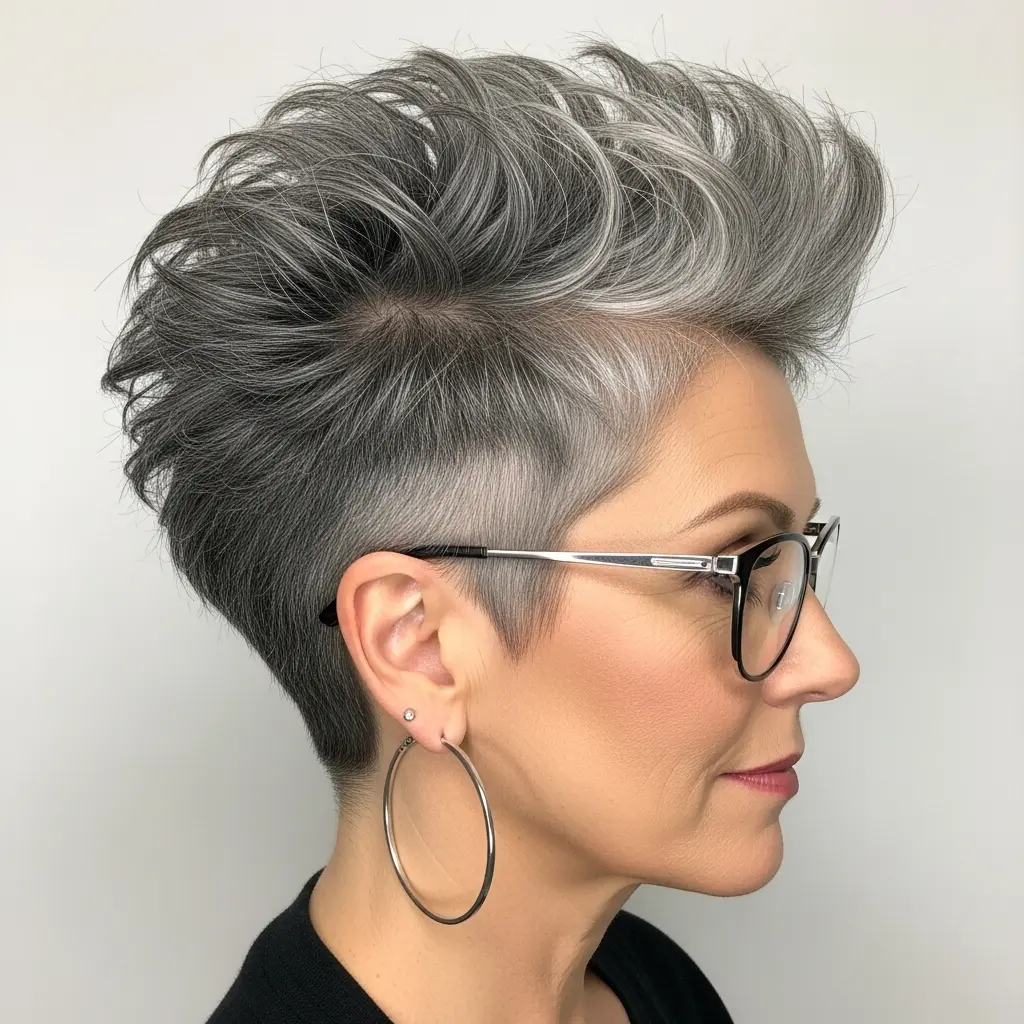 #12 Salt-and-Pepper Pixie for Women with Glasses