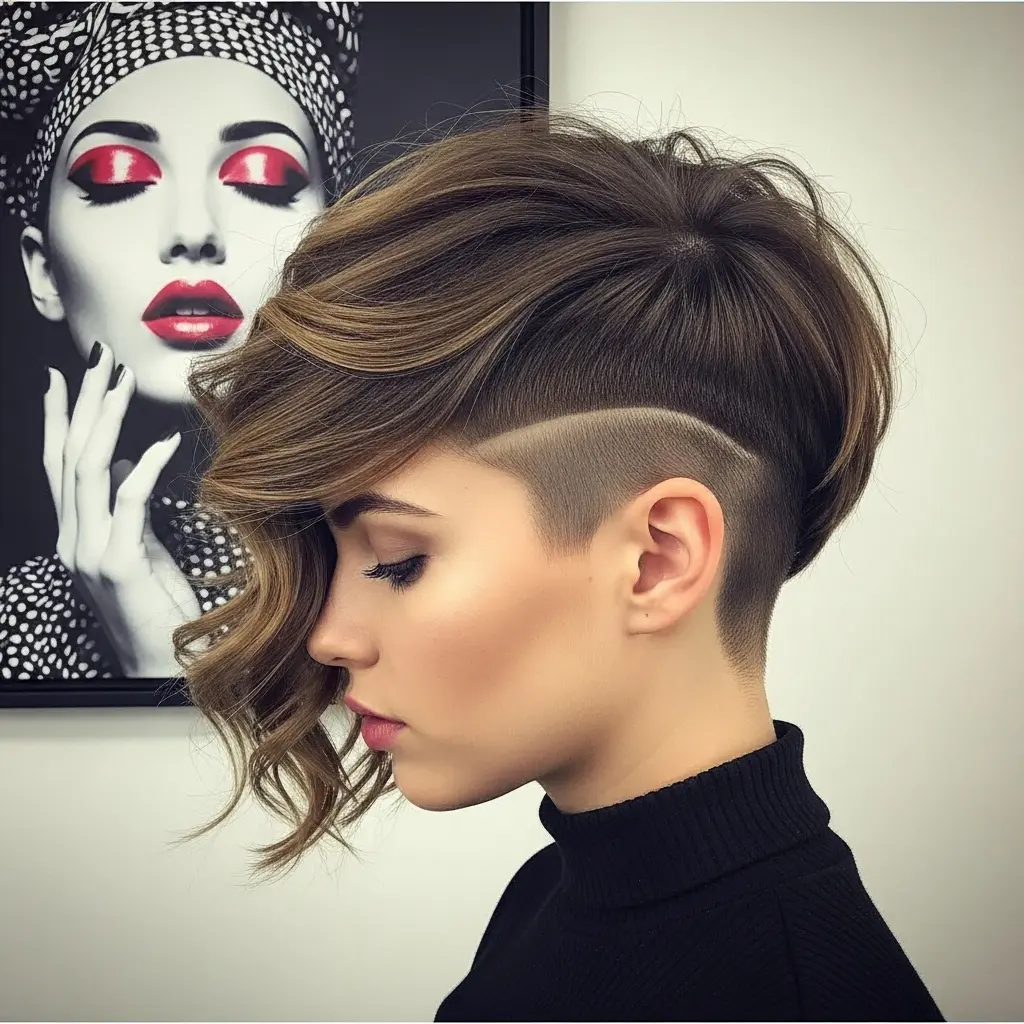#13 Asymmetrical Pixie with Shaved Sides