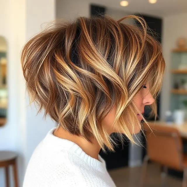 #17 Short Brownish Hair with Blonde Highlights