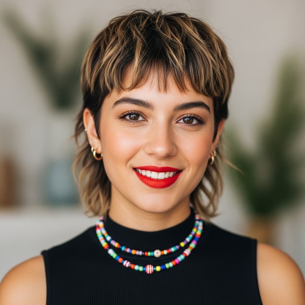 #17 Pixie Mullet with Choppy Ends and Bangs