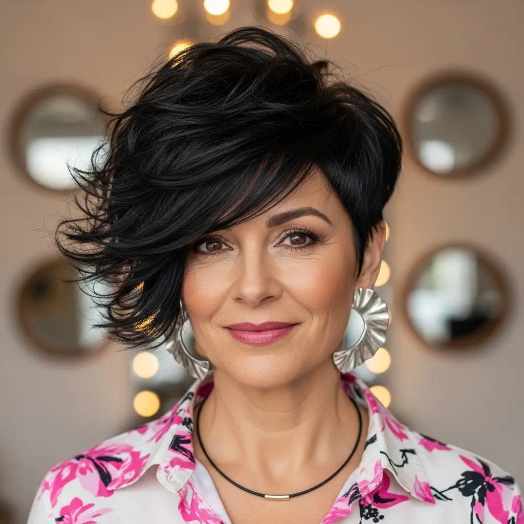#17 Asymmetrical Pixie for Women Over 50