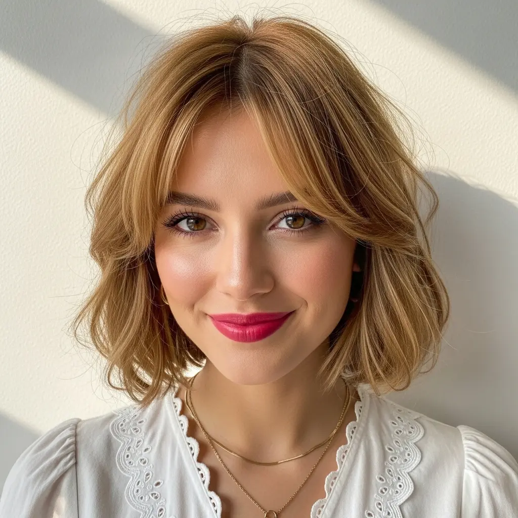 #19 Square Bob with Bangs and Internal Layers