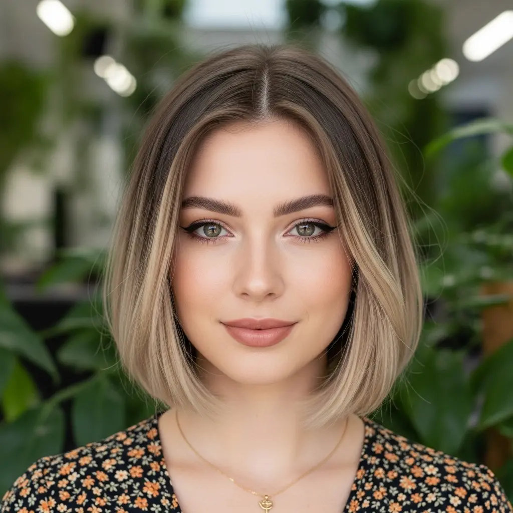 #20 Cute Blunt Cut with Ombre