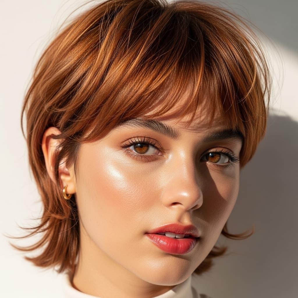 #26 Neck-Length Pixie Mullet with Curtain Bangs