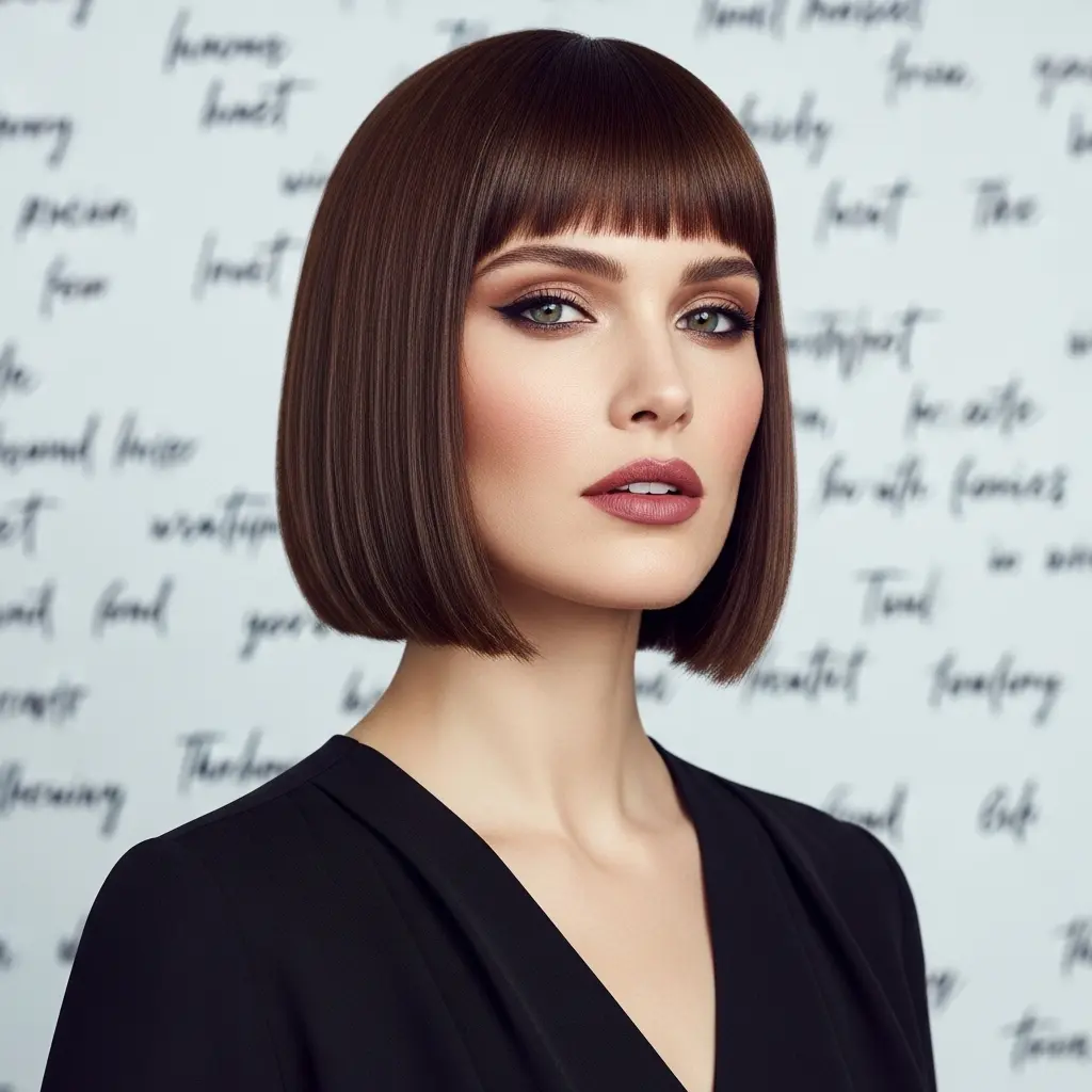 #3 Boyfriend Bob with Straight Cut Bangs