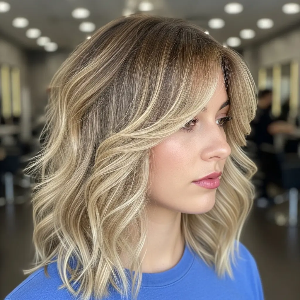 #4 A-Line Choppy Bob Haircut with Bangs and Loose Waves
