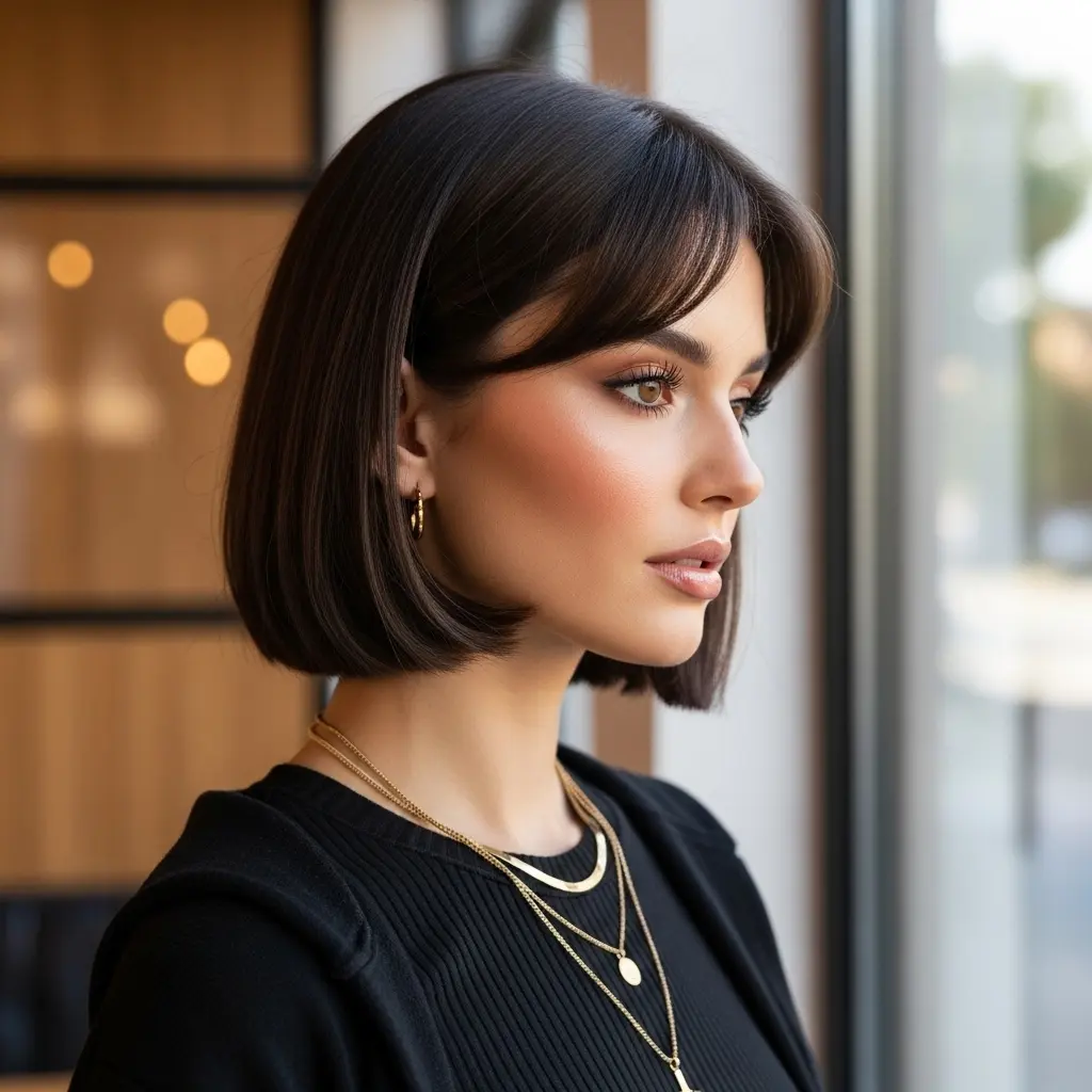 #4 Bubble Bob with Middle Part Bangs