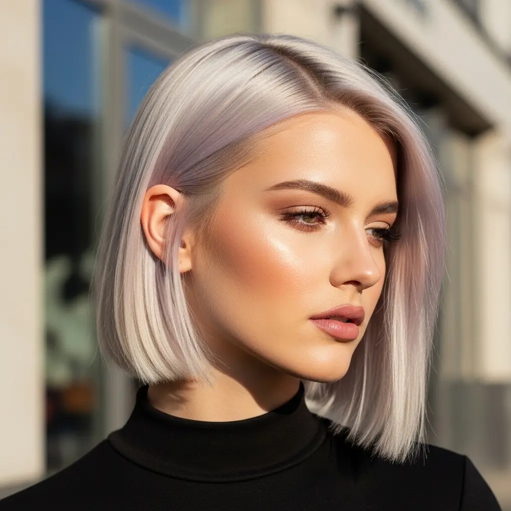 #5 Platinum Blonde Box Bob with Face Frame