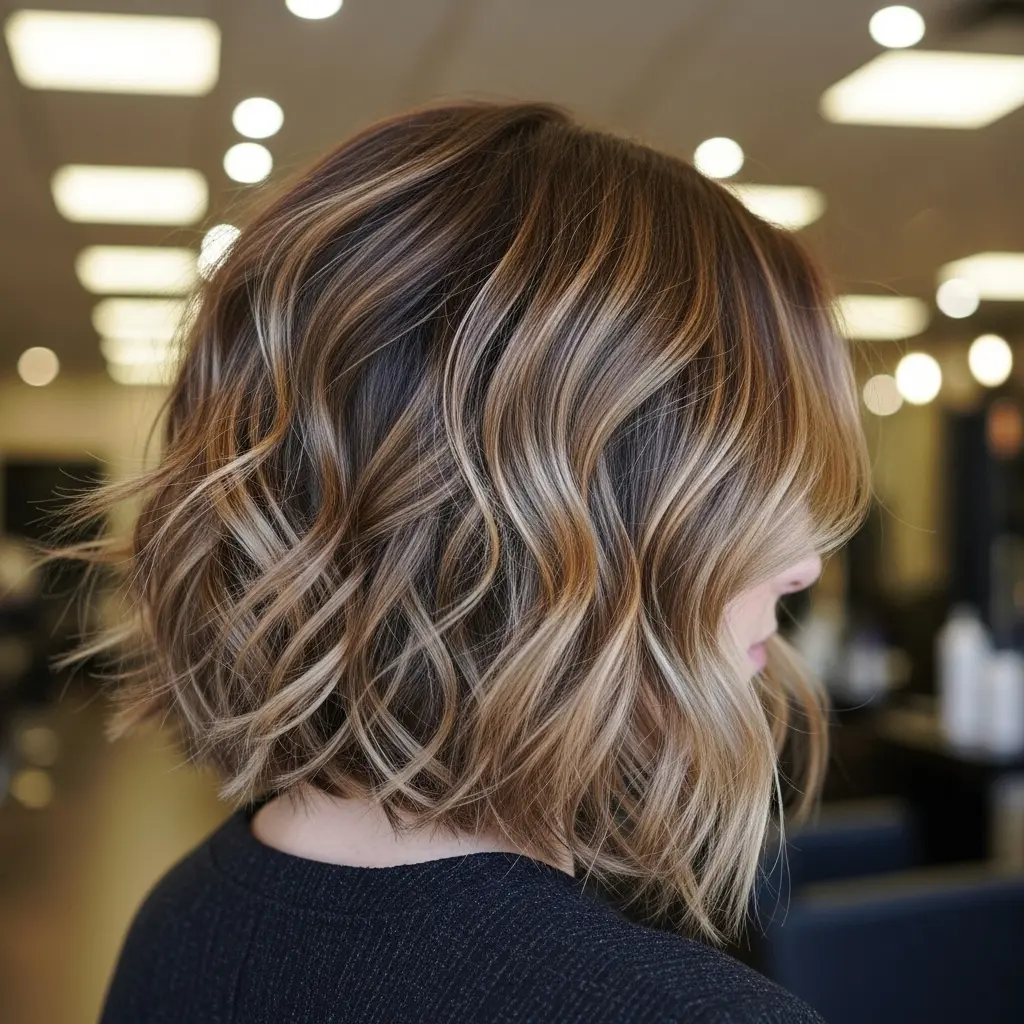 #9 Choppy Graduated Bob for Dimensional Brunette Hair