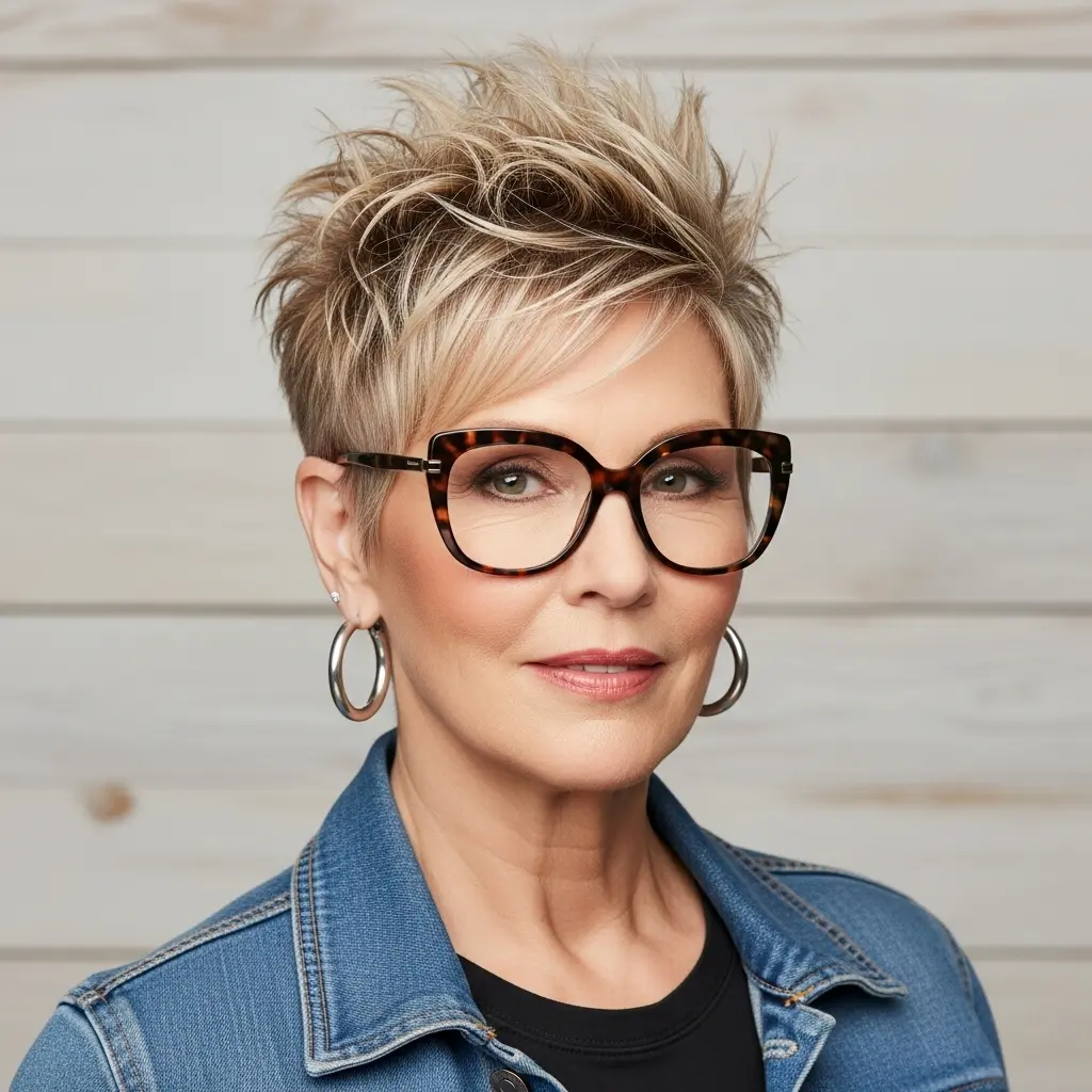 #9 Messy Spiky Pixie for Feminine Women Over 70