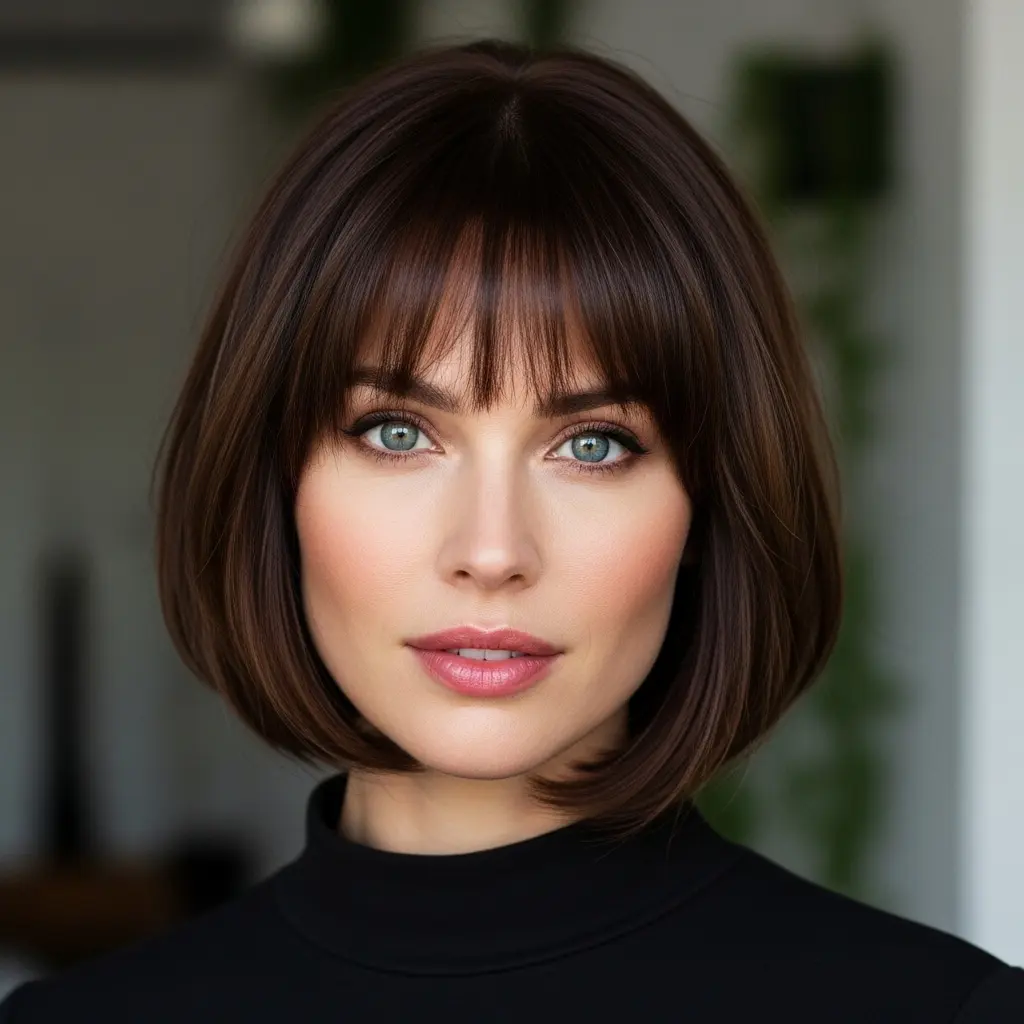 #9 Soft Textured Bob Cut with Bangs