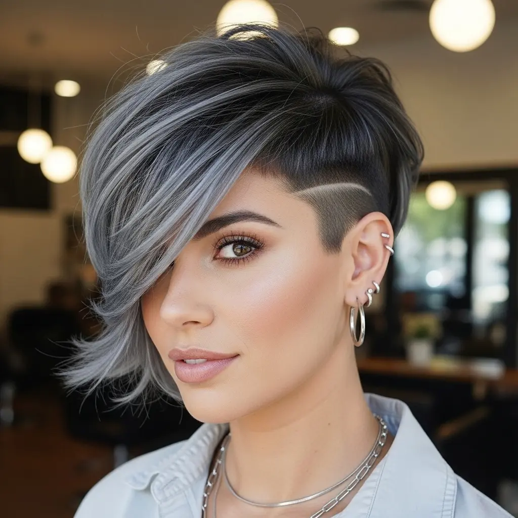 #14 Long Undercut Pixie Bob for Thick Hair