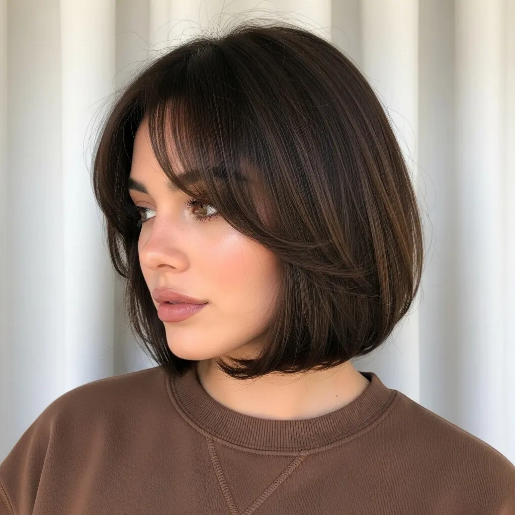 #15 Round Bob with Face-Framing Bangs