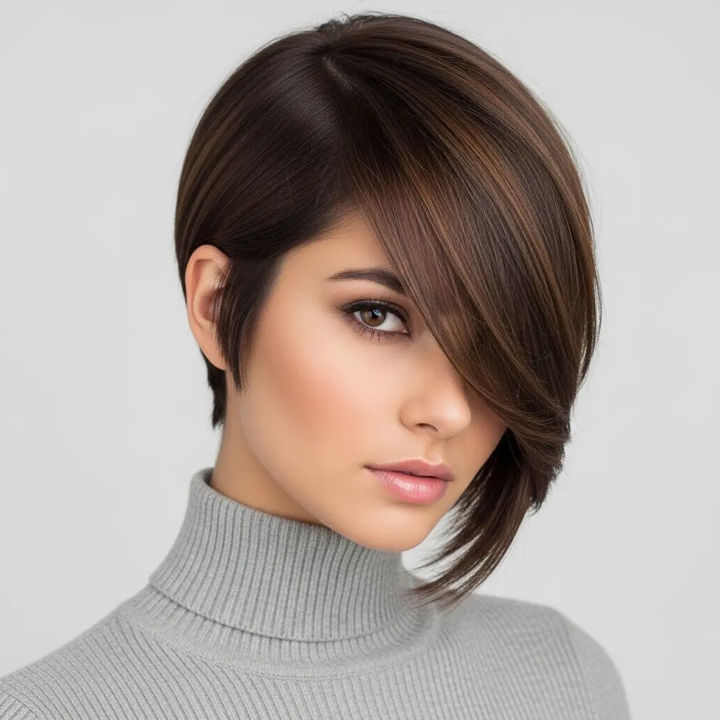 #17 Straight Pixie Bob with a Long Fringe