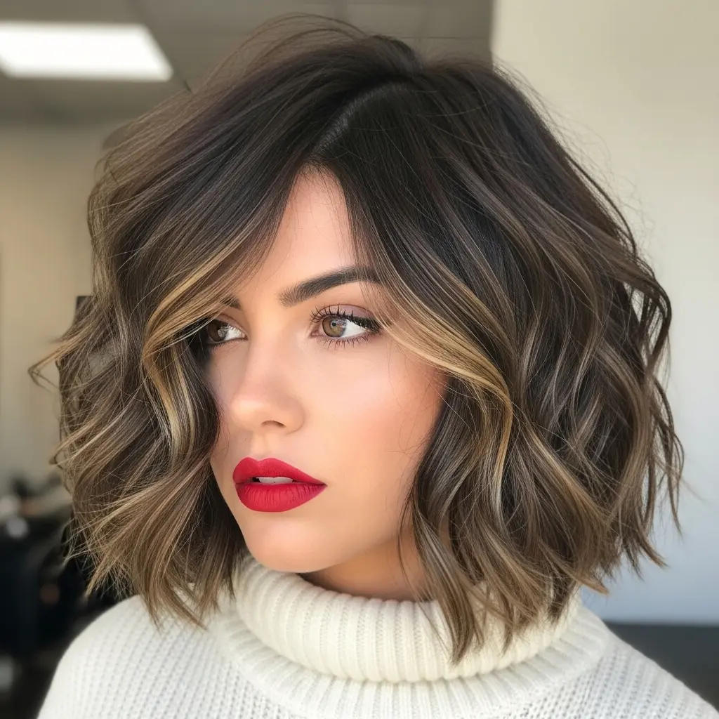 #8 Wavy Bob with Shorter Choppy Layers