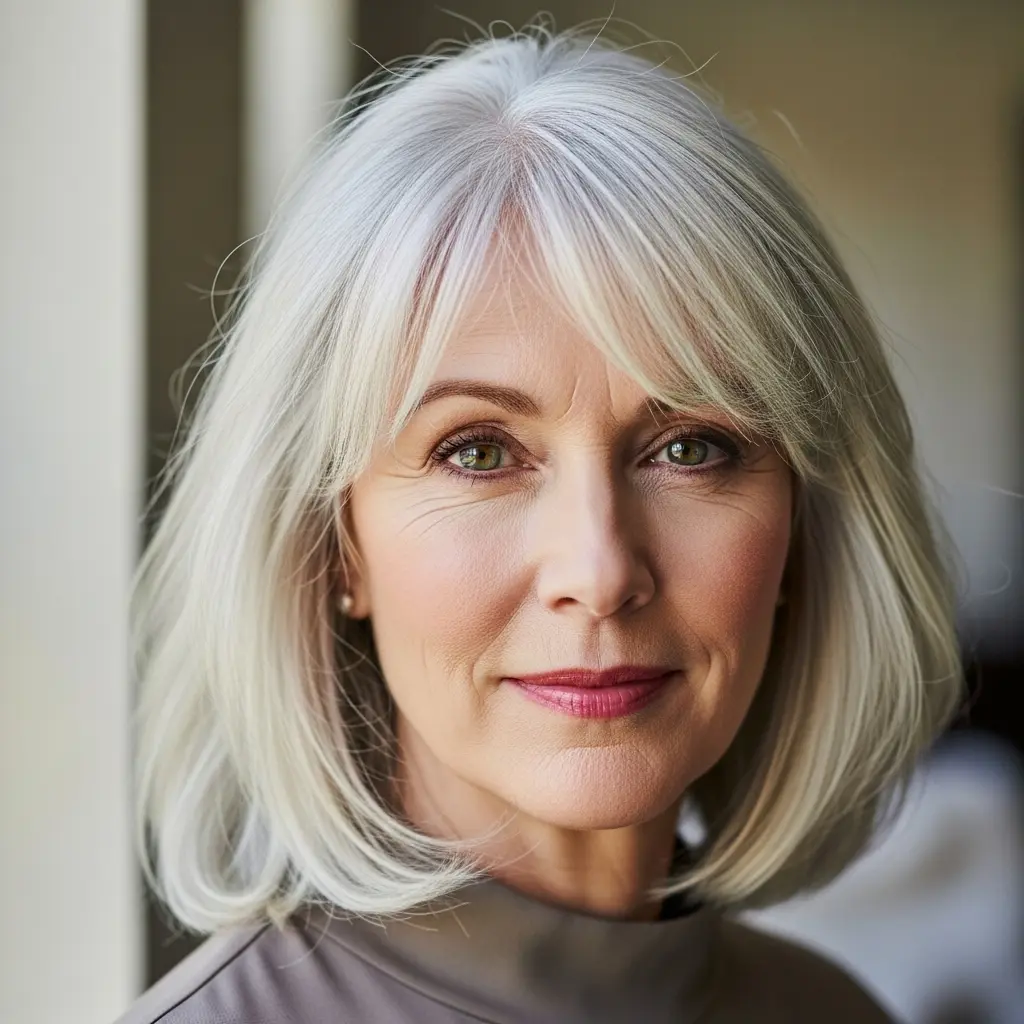 #11 Shaggy Lob for Fine Grey Hair