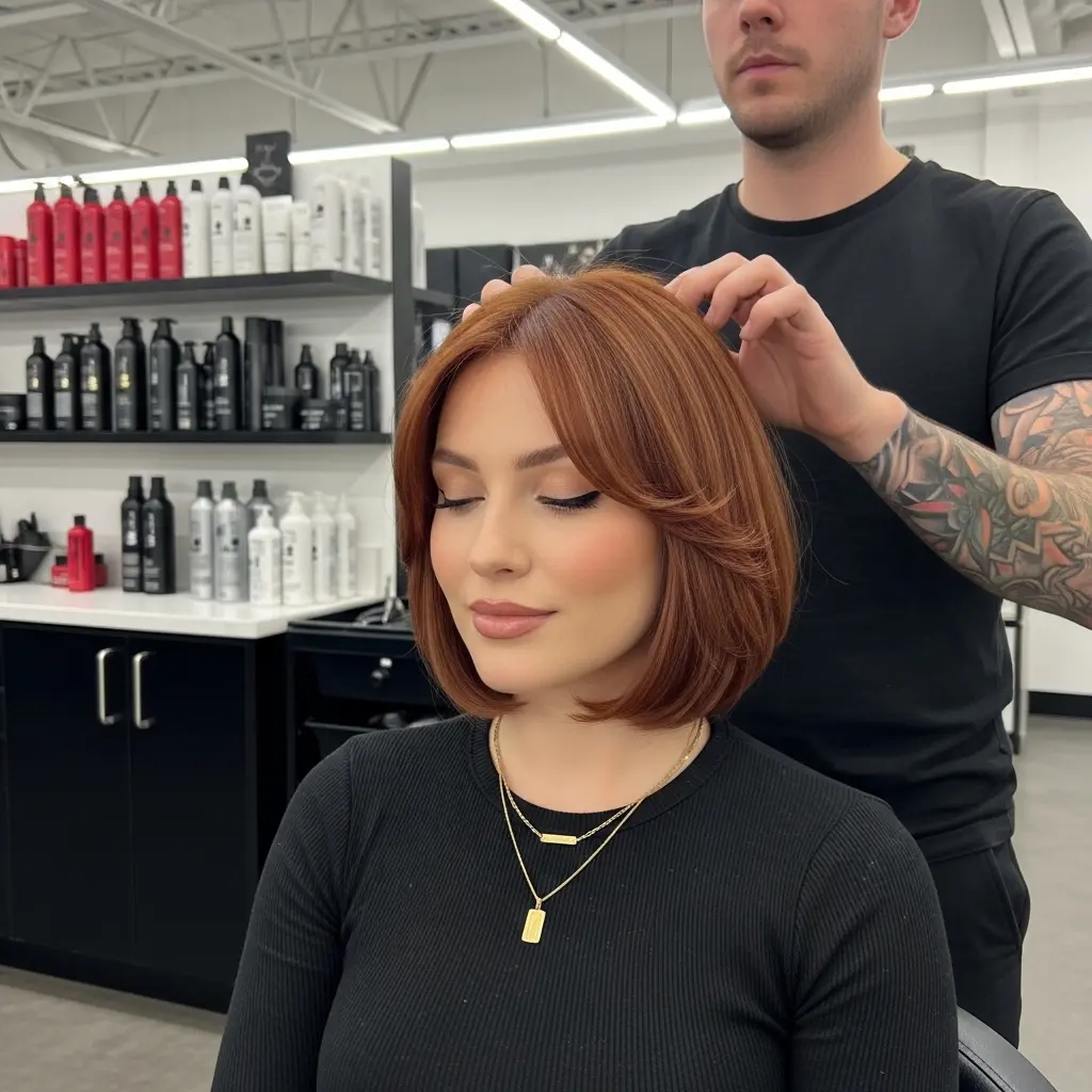 #3 Modern Straight Lob with Curtain Bangs