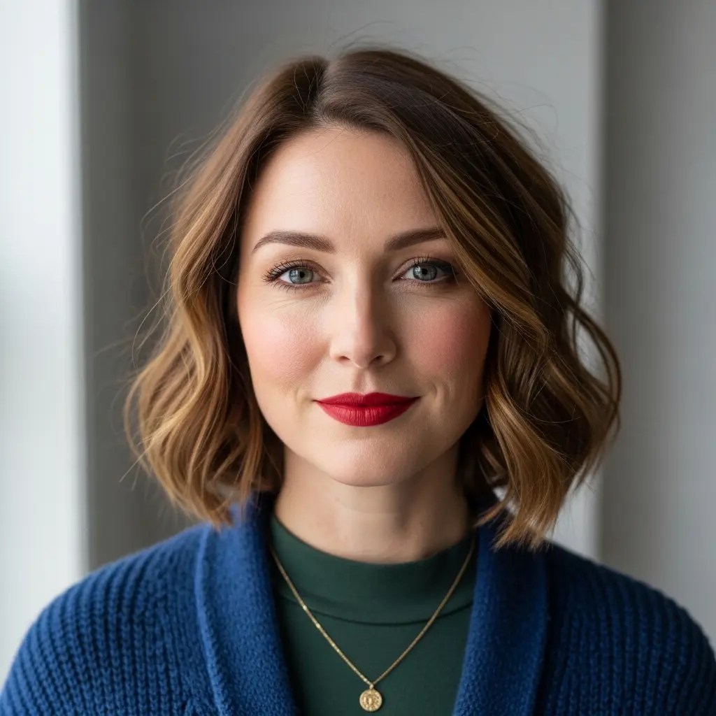 #3 Fine Hair Choppy Bob for Round Faces