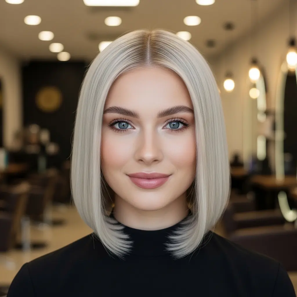 #8 Rooted Straight Rounded Bob Style