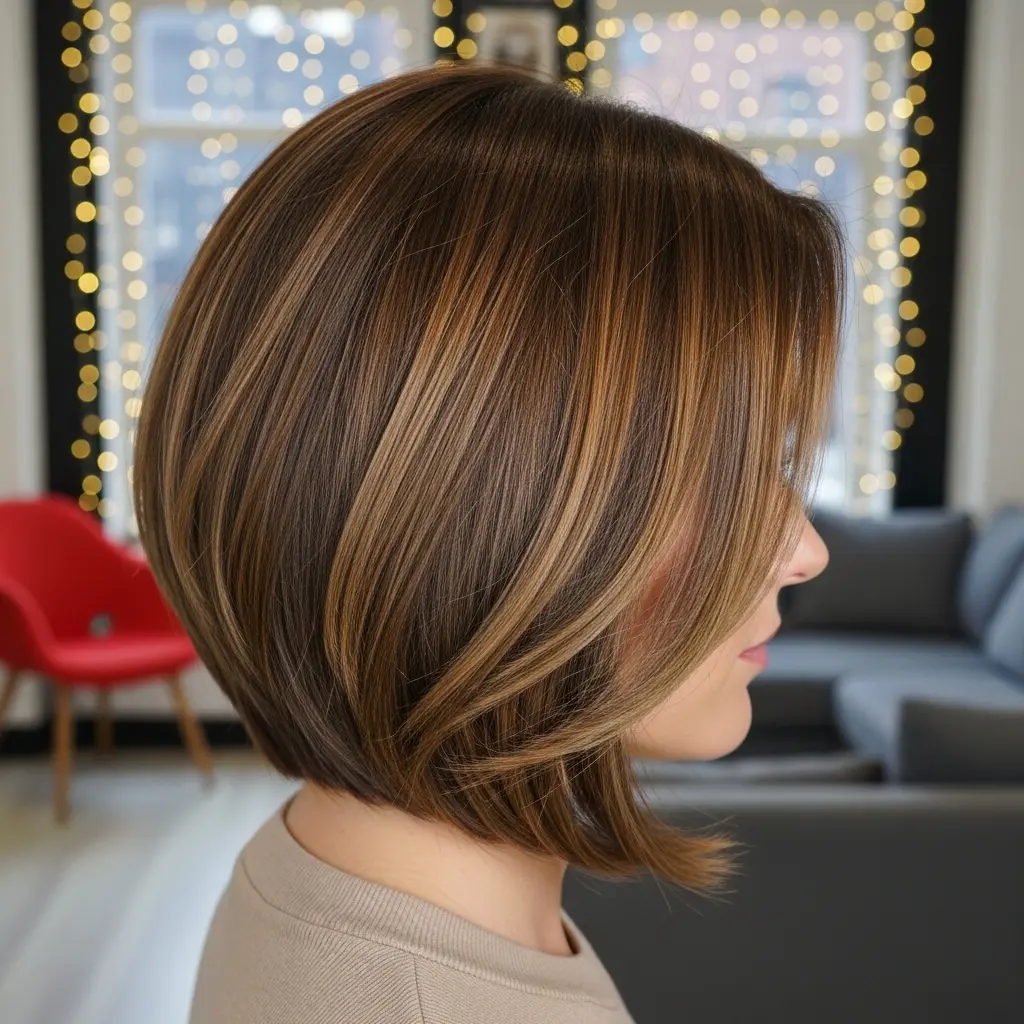 #1 Sleek Stacked Bob with Subtle Highlights