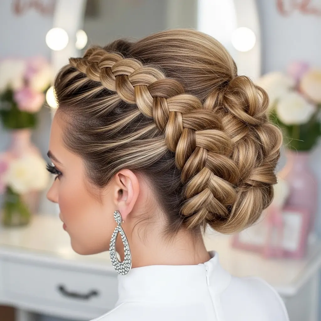 #1 Trendy Braided Mohawk Updo
