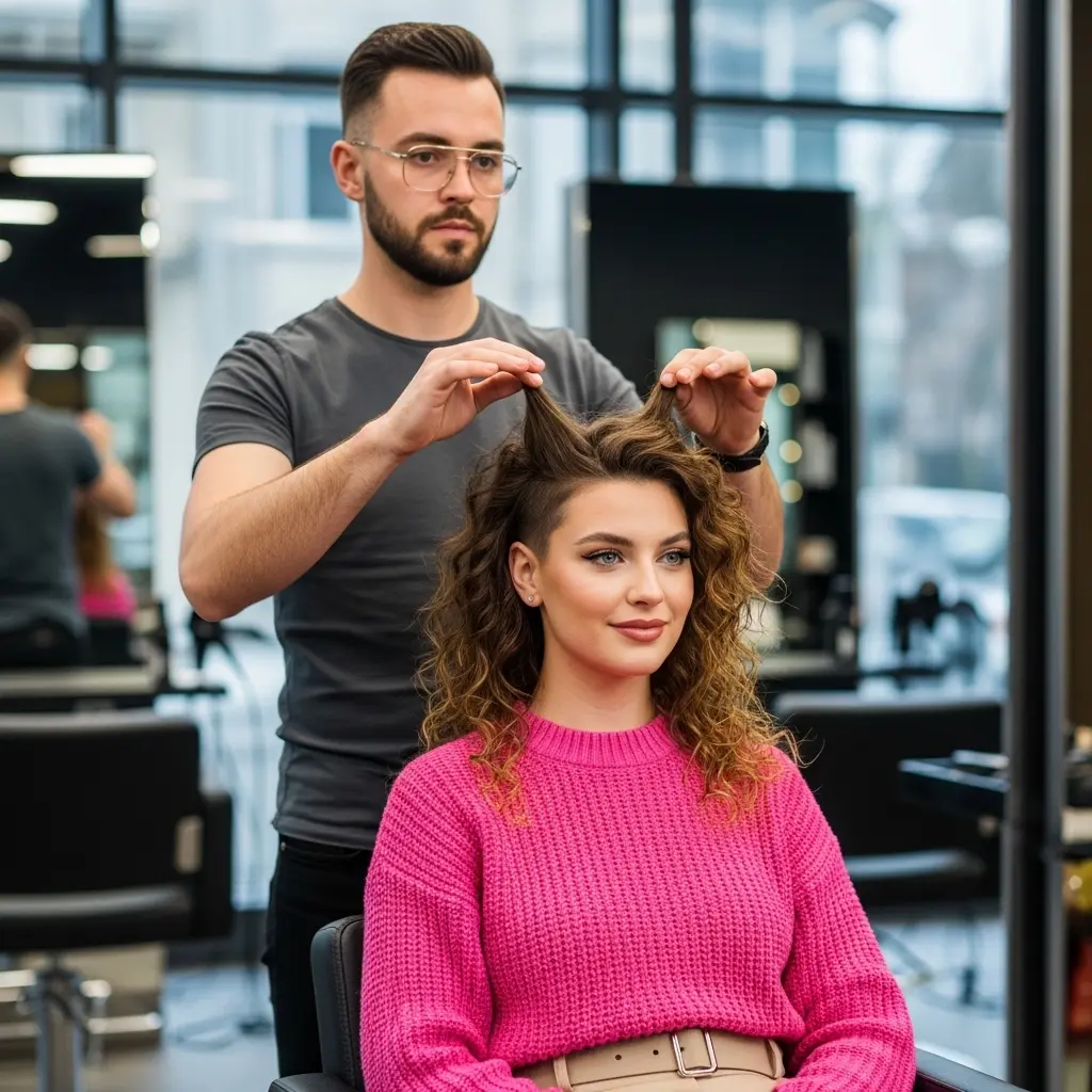 #1 Textured Curly Undercut Mullet for Women