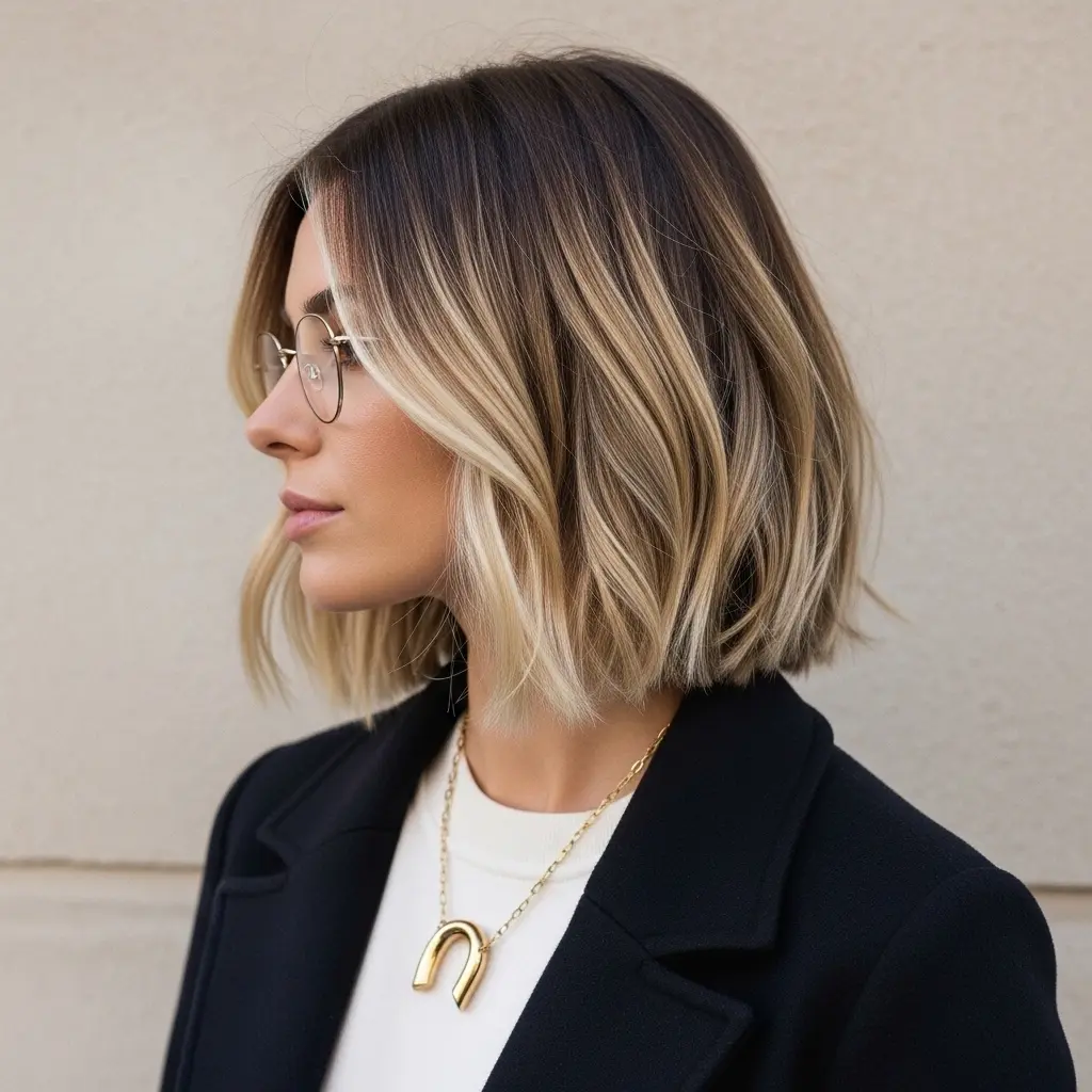 #1 Textured Flat Bob with Subtle Waves