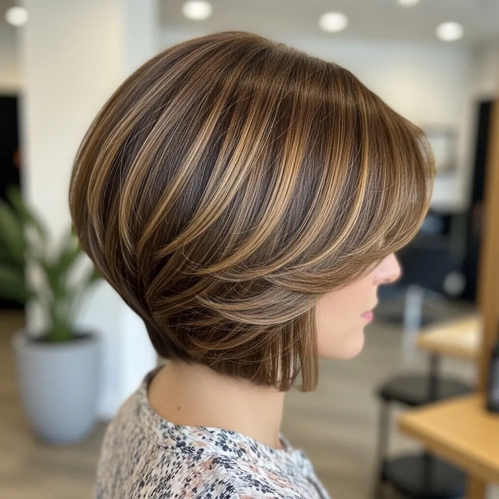 #11 Short Brunette Bob with Mahogany Tones