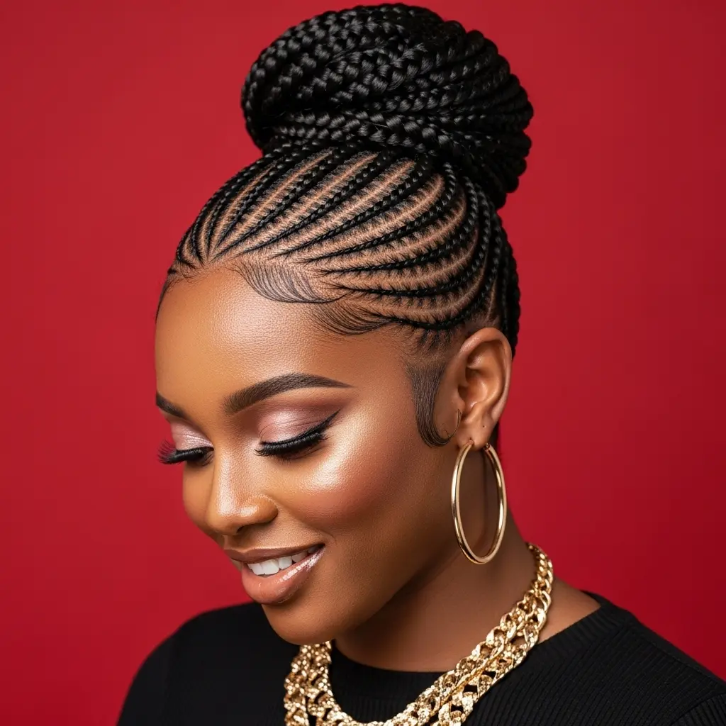 #11 Protective Braided Updo for Black Women