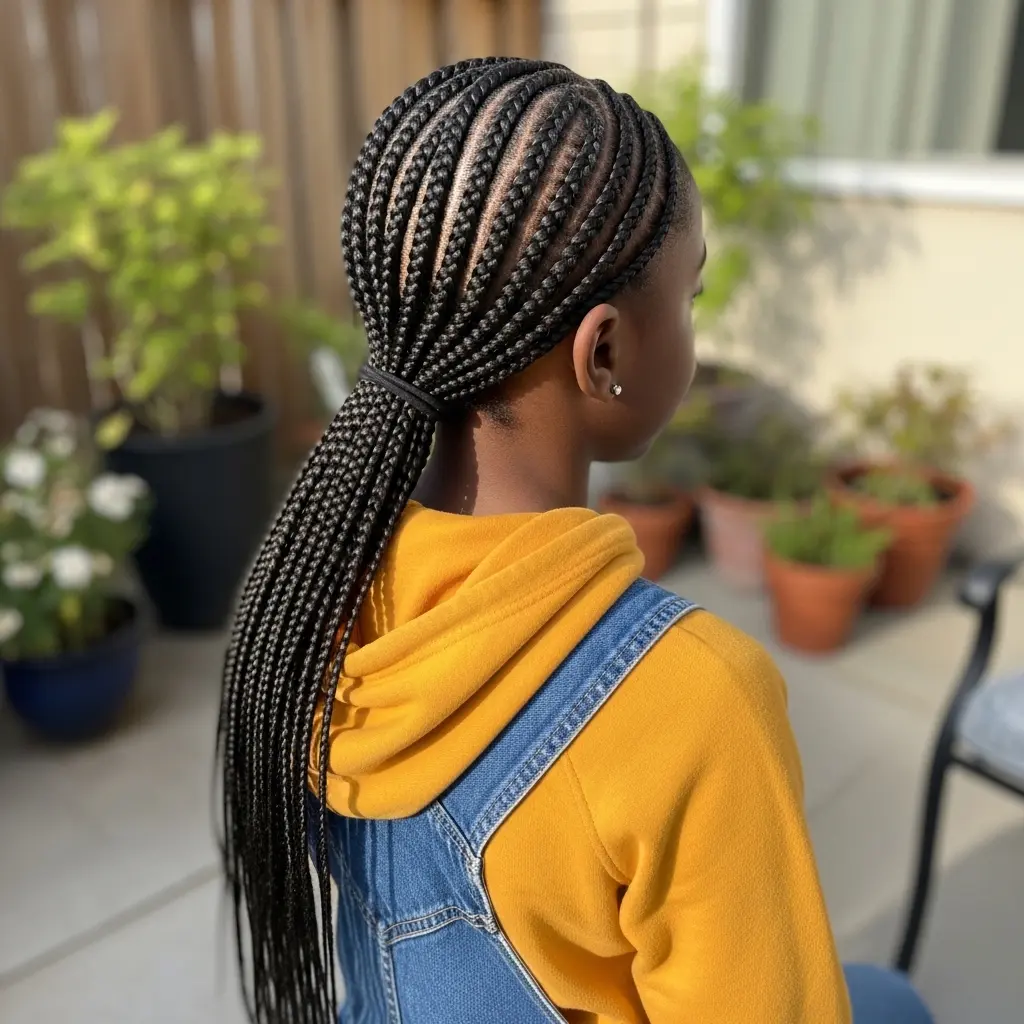 #11 Simple Ponytail Braids for Black Girls