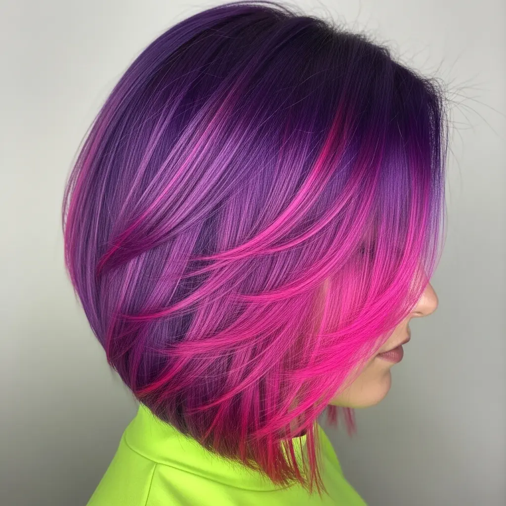 #13 Inverted Hair with Pink and Purple