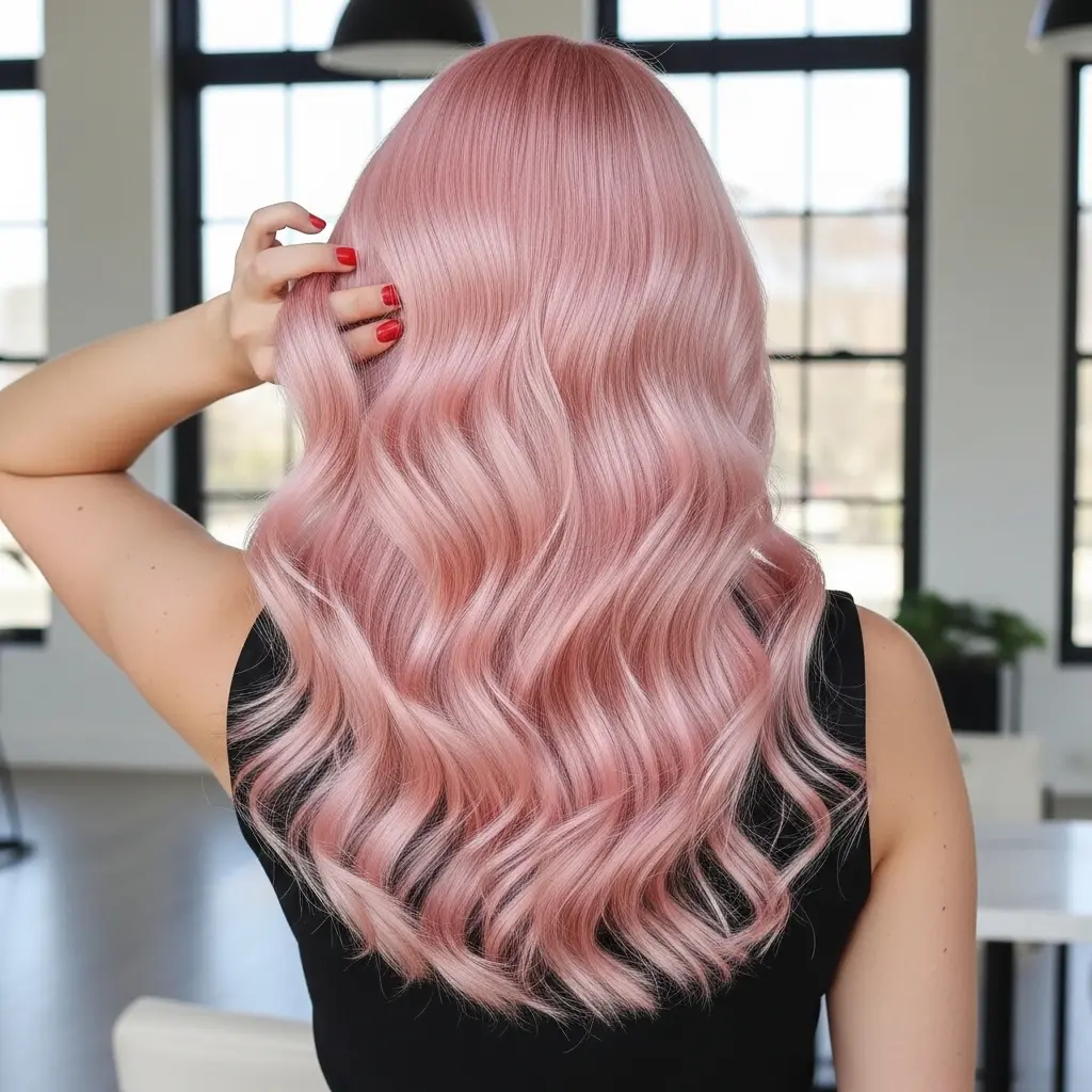 #13 Stylish Long Pink Curled Ends