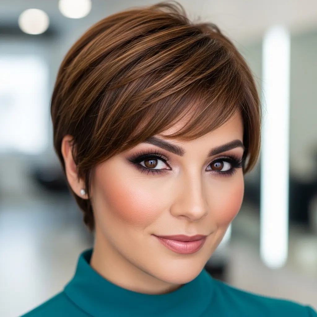 #13 Pixie Bob Cut with an Asymmetrical Fringe