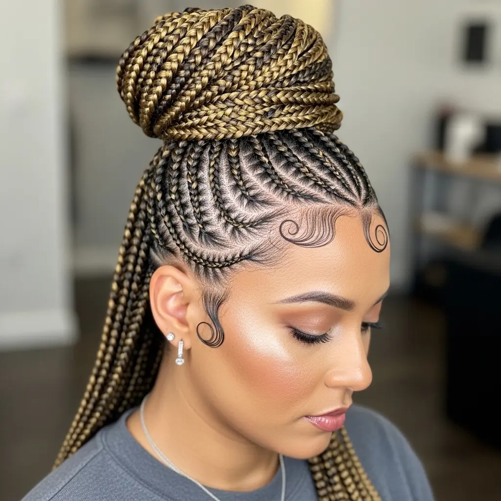 #14 Stylish Braided Updo for Black Women
