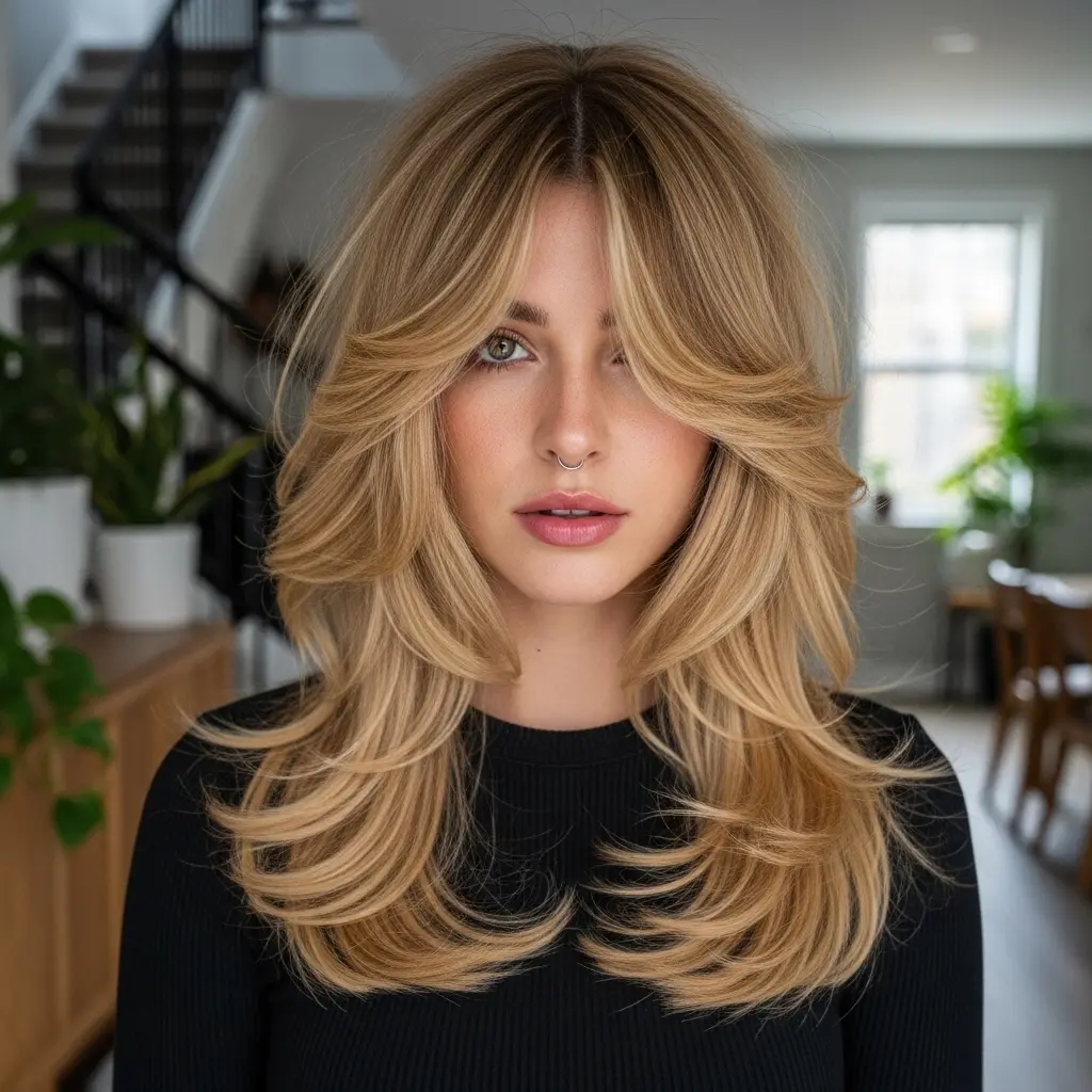 #14 Face-Framing Golden Copper Balayage