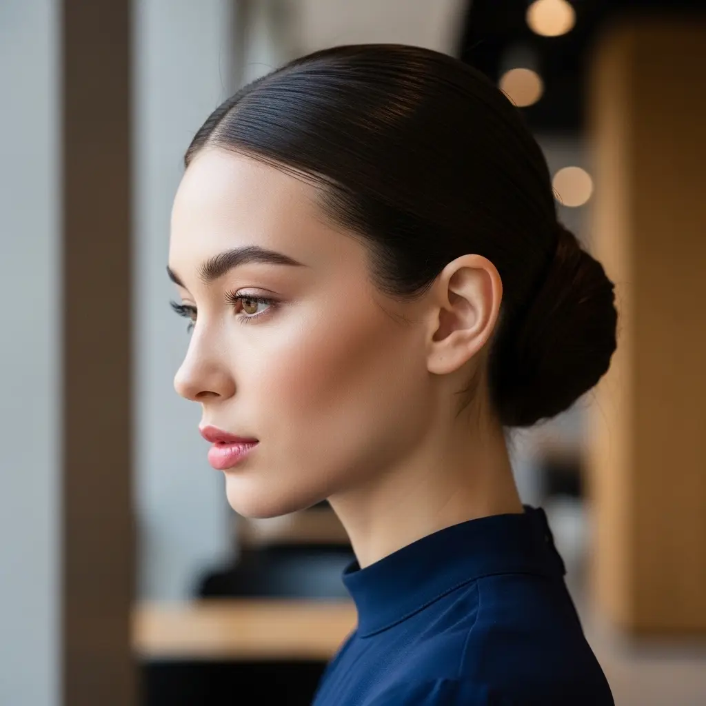 #14 Chic Flat Hair Bun Hairstyles