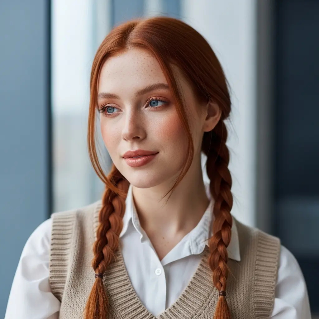 #14 School Braids for Long Red Hair