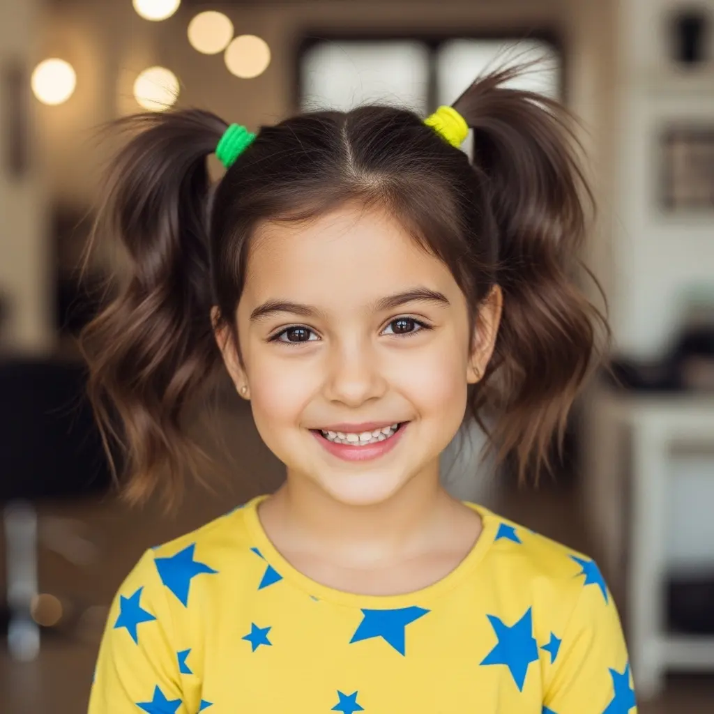 #15 Playful Two-Toned Pigtails with Vibrant Accessories