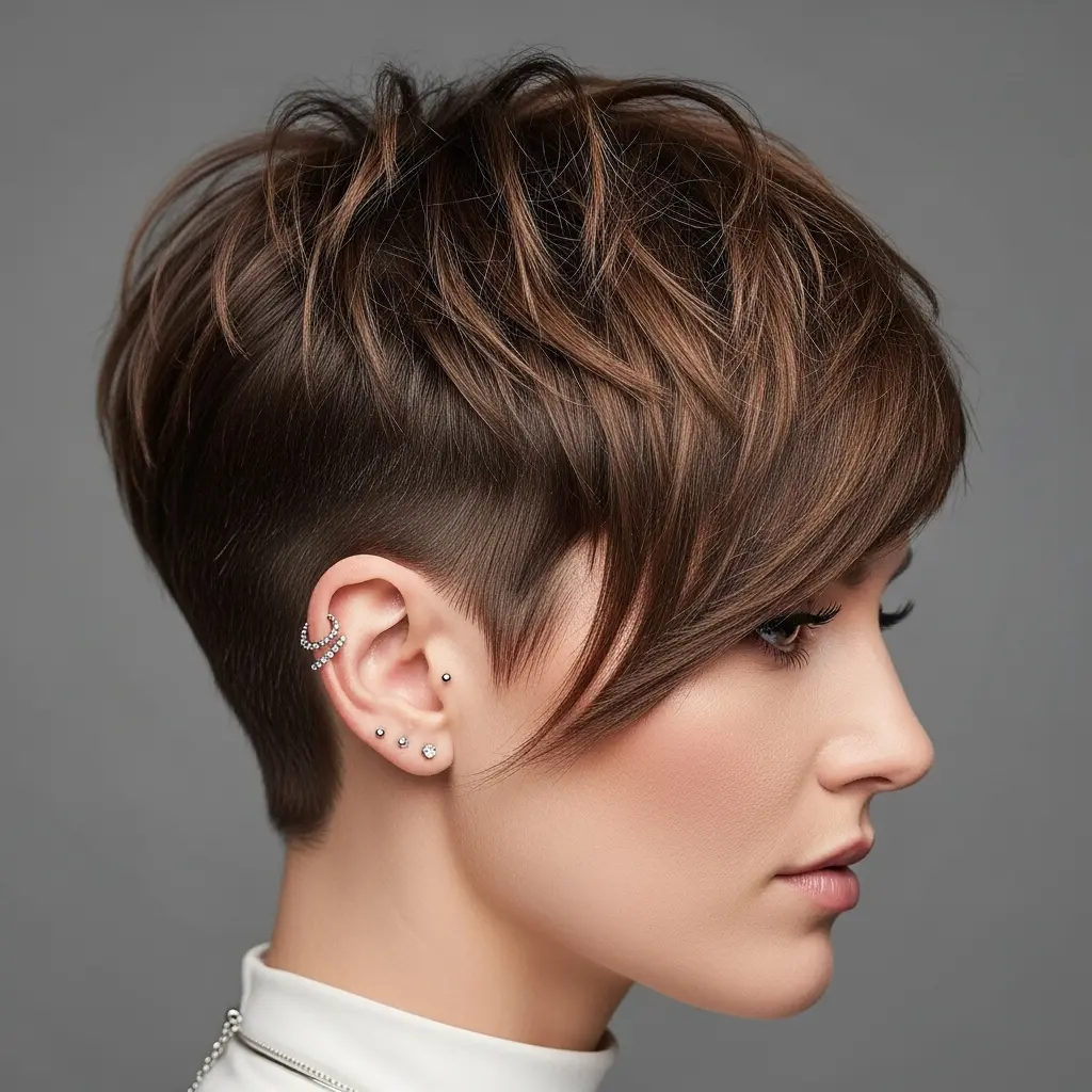 #16 Undercut Fade with Side-Swept Bangs