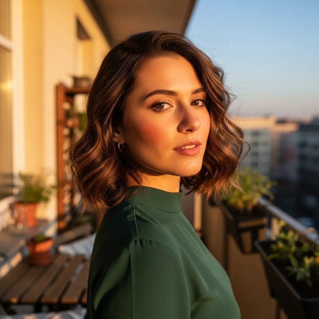 #16 Flat Hair with Curls for Contrast and Volume