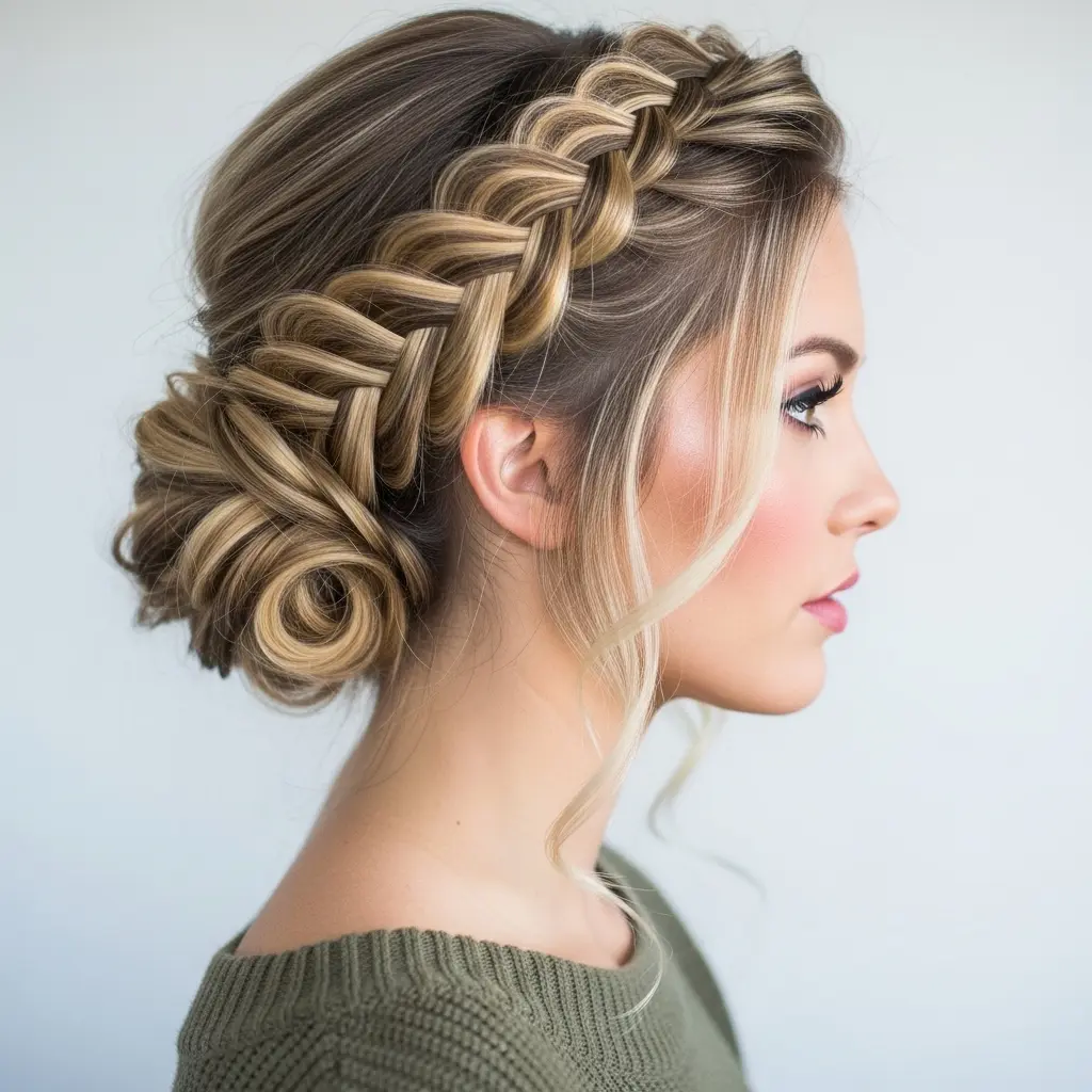 #17 Beautiful French Plait Updo
